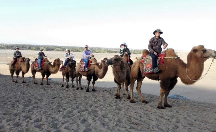 Camel ride Rawak Ruins Western China