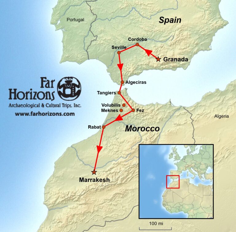 Spain and Morocco Tour Map Far Horizons Archaeological & Cultural