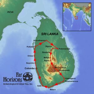 Far Horizons tour of Sri Lanka map